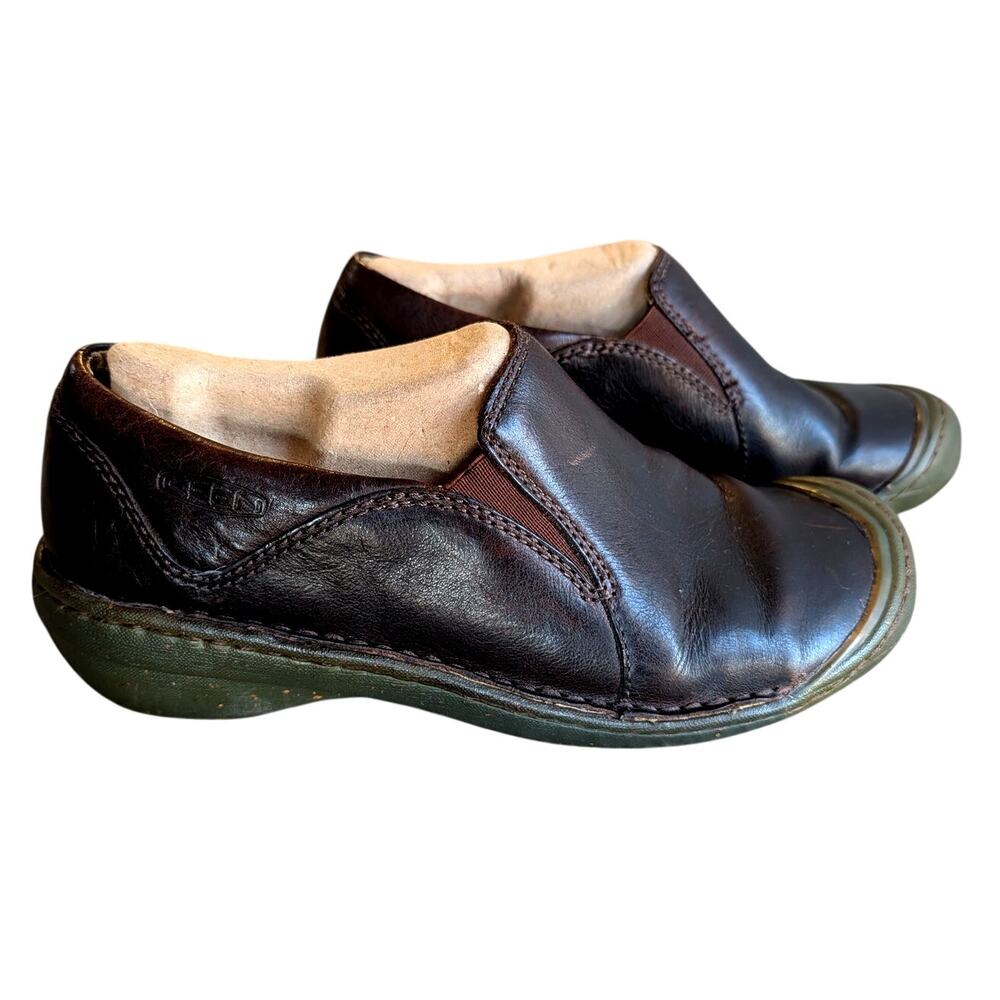 Keen Shoes Womens 8 Cush Clogs Brown Leather Loafers Casual Walking Comfort
